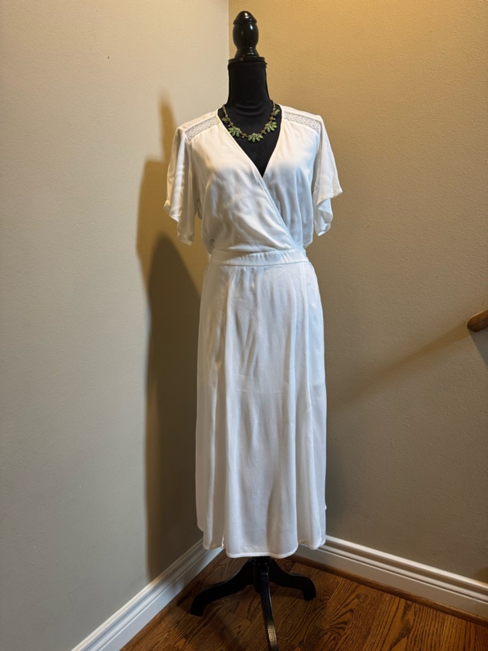 Leith Cream Midi Dress with Flutter Sleeves